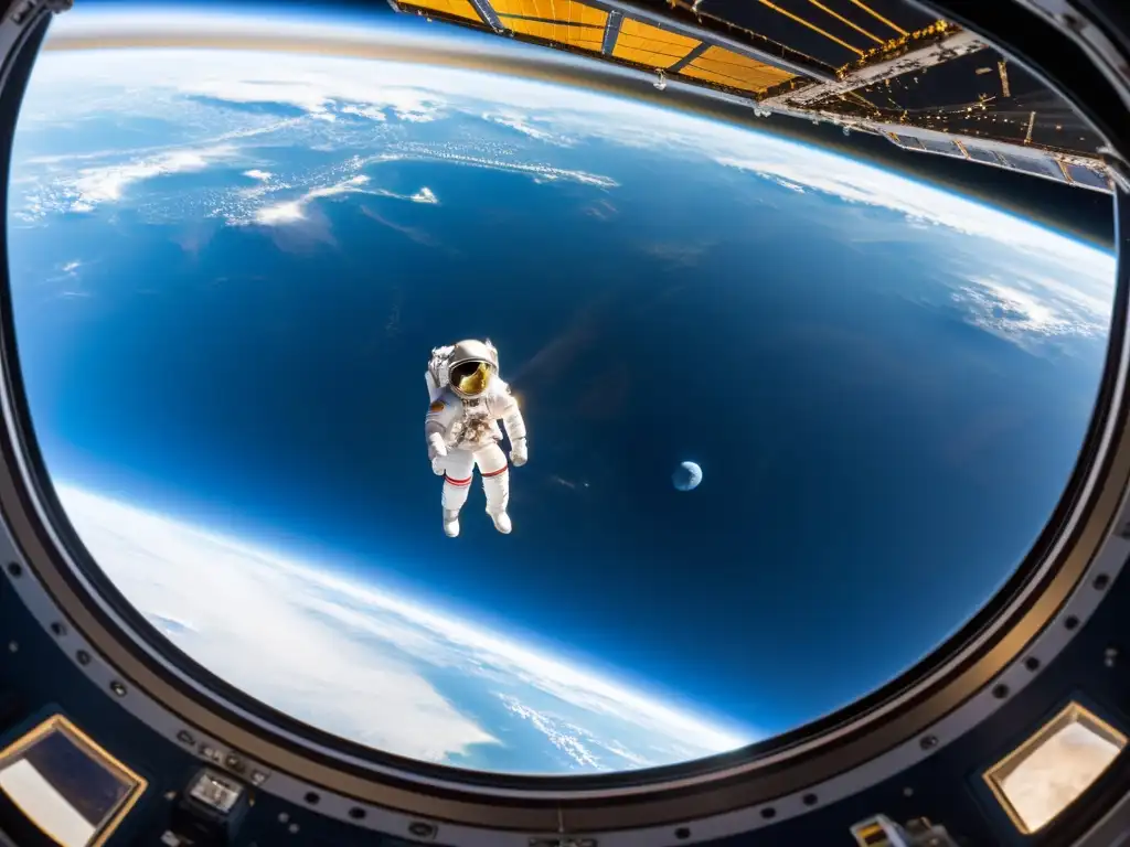 Un astronauta asombrado contempla la belleza de la Tierra desde la Estación Espacial Internacional, en una escena que captura la vida en el espacio