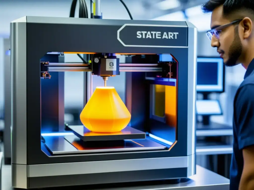 Impresión 3D de precisión en la industria aeroespacial Avanzada impresora 3D en fabricación aeronáutica, muestra innovaciones tecnológicas en proceso