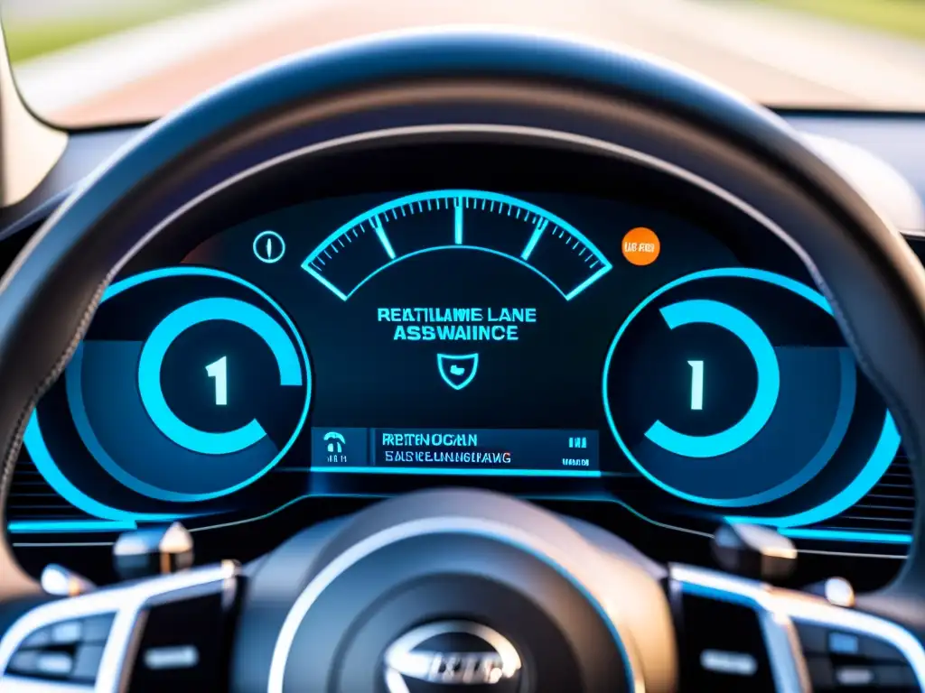 El avanzado panel de control de un vehículo moderno con sistemas de asistencia al conductor
