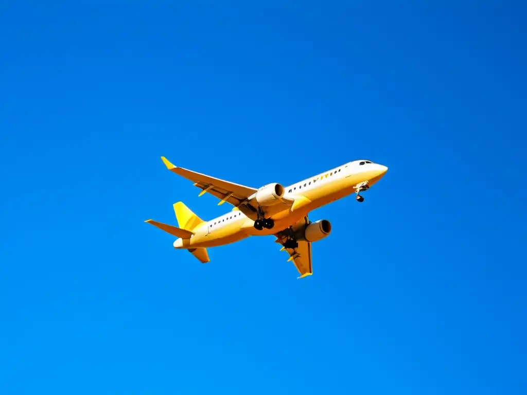 Avión eléctrico: vuelo sostenible y elegante Un avión eléctrico moderno y elegante surca el cielo azul, bañado por el cálido resplandor del sol