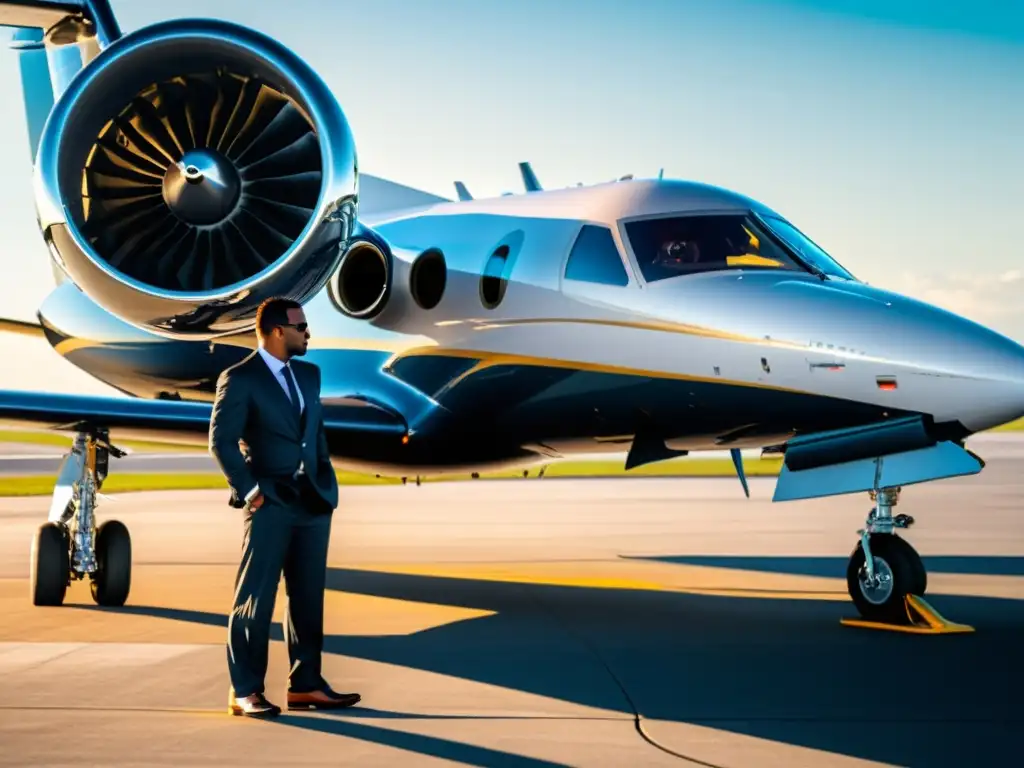 Dos aviones en pista: un jet privado y una avioneta de hélice, con mecánicos realizando mantenimiento