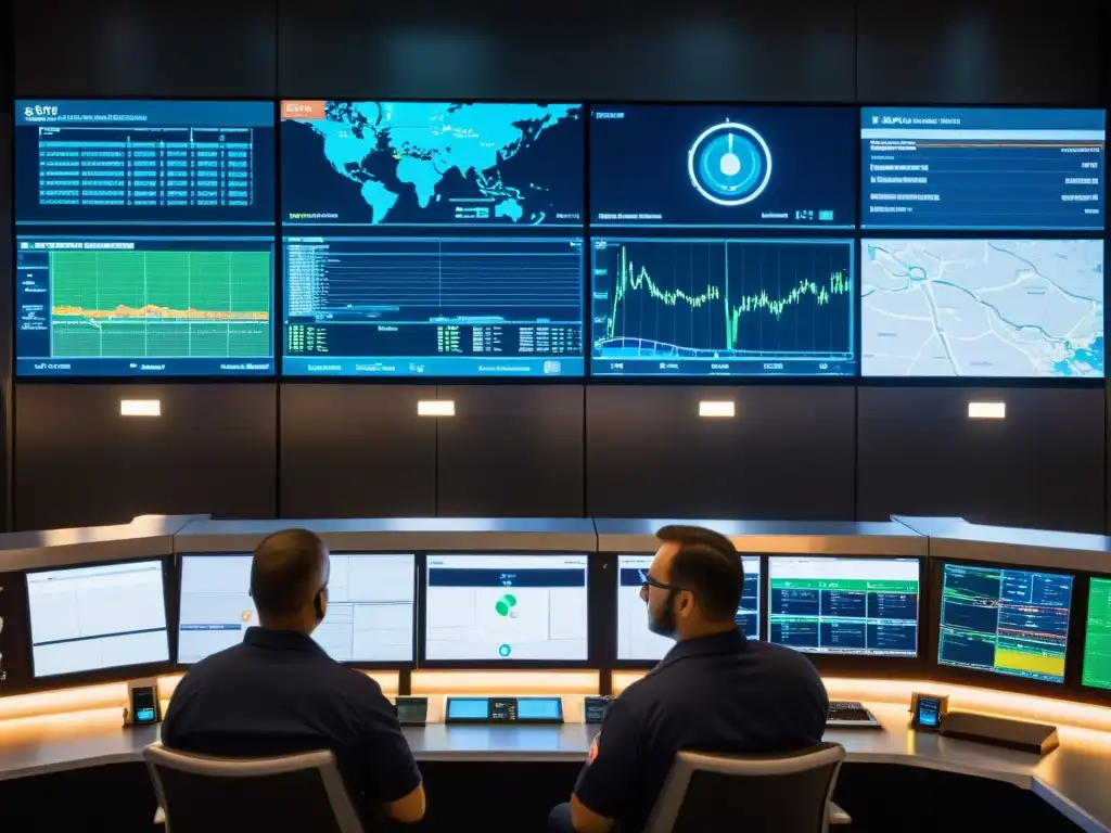 Control room con monitoreo AI para prevención de accidentes en transporte
