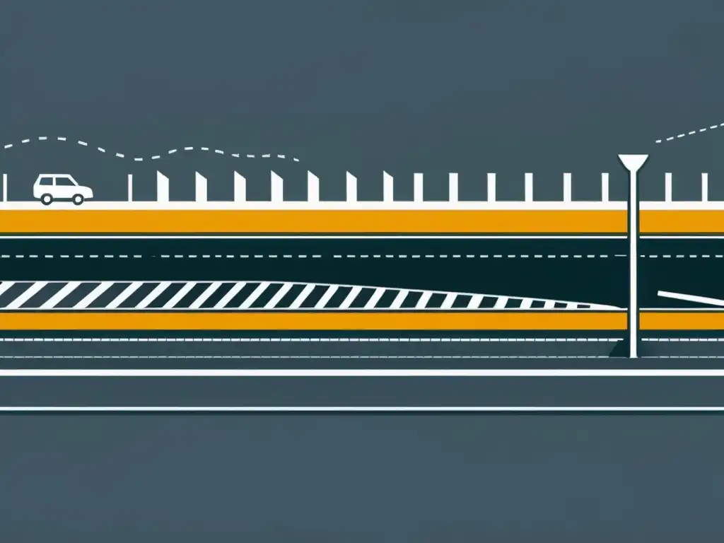 Detalle de la evolución de barreras de contención vial, desde diseños rudimentarios hasta modernas barreras de absorción de impactos