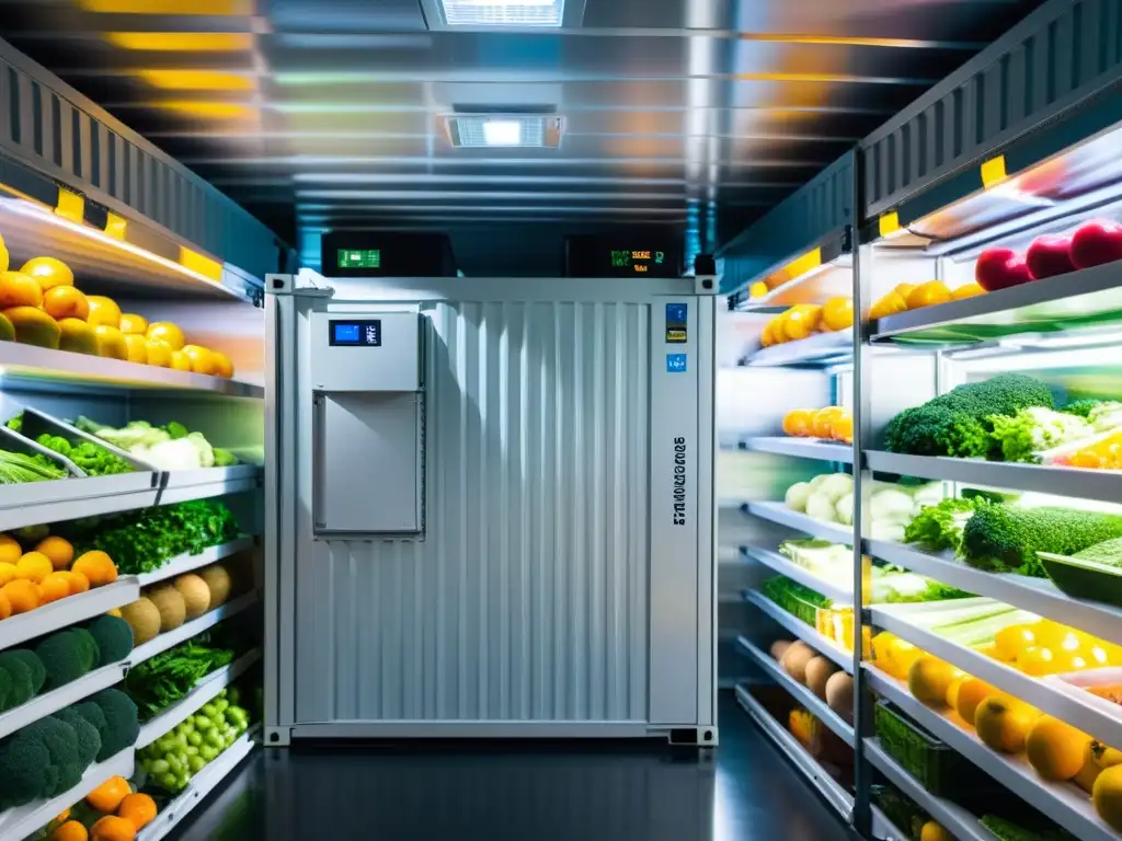 Detalle de contenedor refrigerado con tecnología de evolución contenedores refrigerados transporte