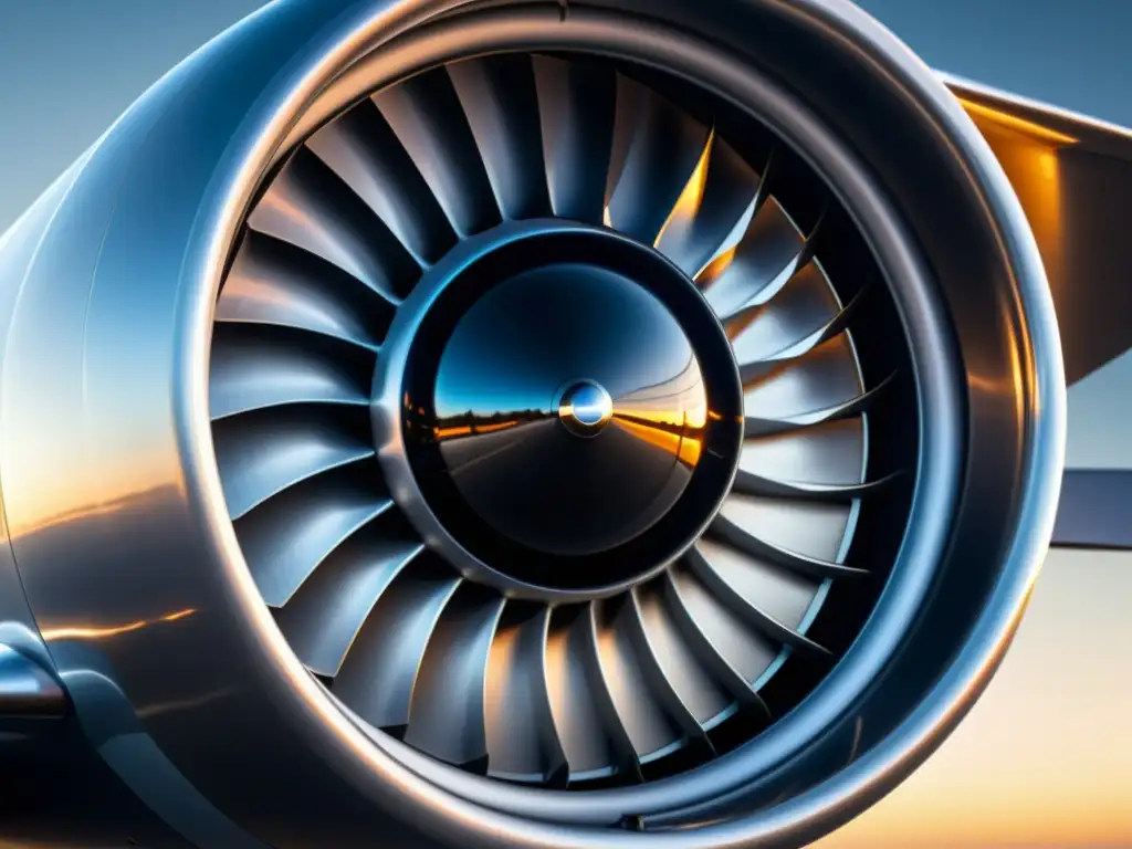 Motor de avión moderno: detalle asombroso Detalle impactante del motor a reacción, reflejando innovaciones tecnológicas en la aviación