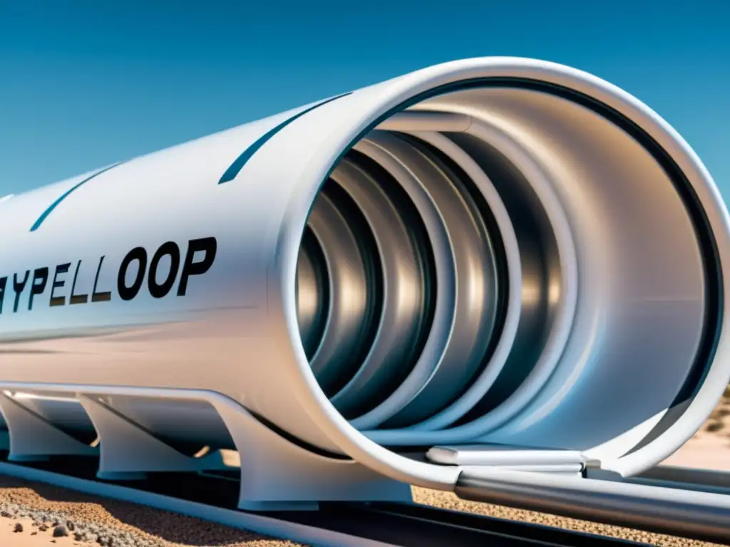 Detalle de Hyperloop: innovaciones tecnológicas en transporte Hyperloop capturadas en una imagen de alta resolución