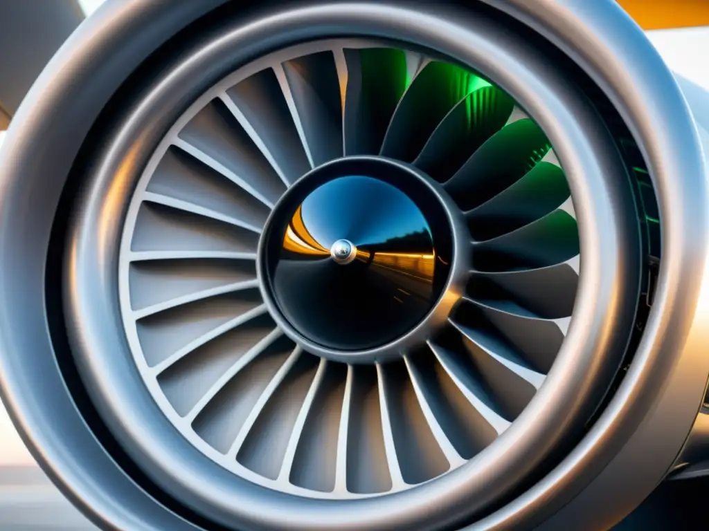 Innovador motor a reacción de alta tecnología Detalle de un motor aéreo moderno de alta tecnología, evocando innovación y precisión en el desarrollo de motores aéreos modernos