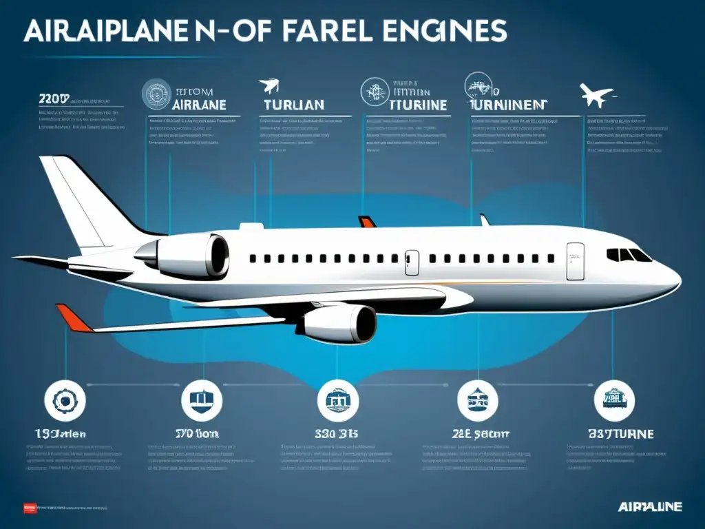 Detalle de la evolución de motores de avión y su influencia en la eficiencia del vuelo, desde diseños antiguos a modernos