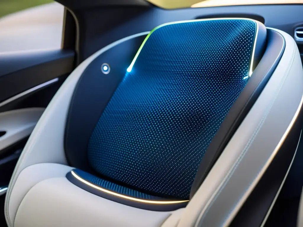 Detalle de tecnología ajuste temperatura asientos coche: ingeniería de precisión y diseño moderno integrado en el interior del automóvil