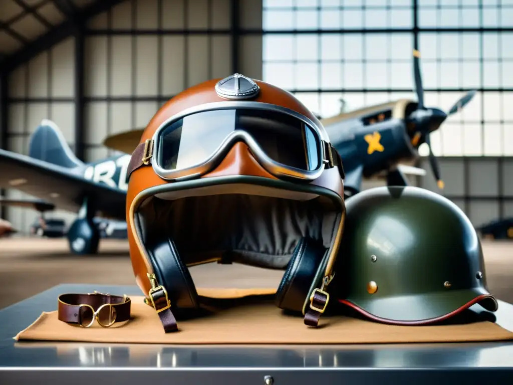 Detalles del equipamiento básico de aviación en un hangar histórico, evocando nostalgia y la evolución del equipamiento aviación