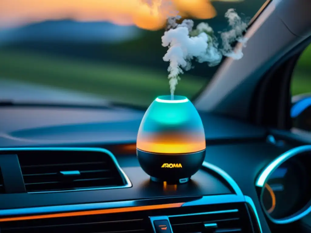 Difusor de aroma para vehículos: elegante y moderno, crea una atmósfera lujosa y serena en el interior de un coche de alta gama