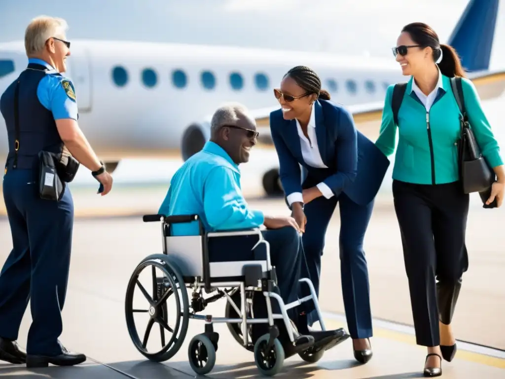 Embarque asistido a pasajeros con discapacidad en aeropuerto