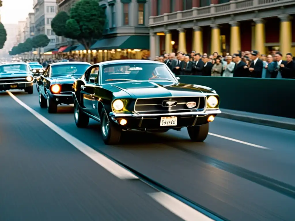 Emocionante persecución de autos clásicos en la película 'Bullitt', ilustrando la evolución del automóvil en cine