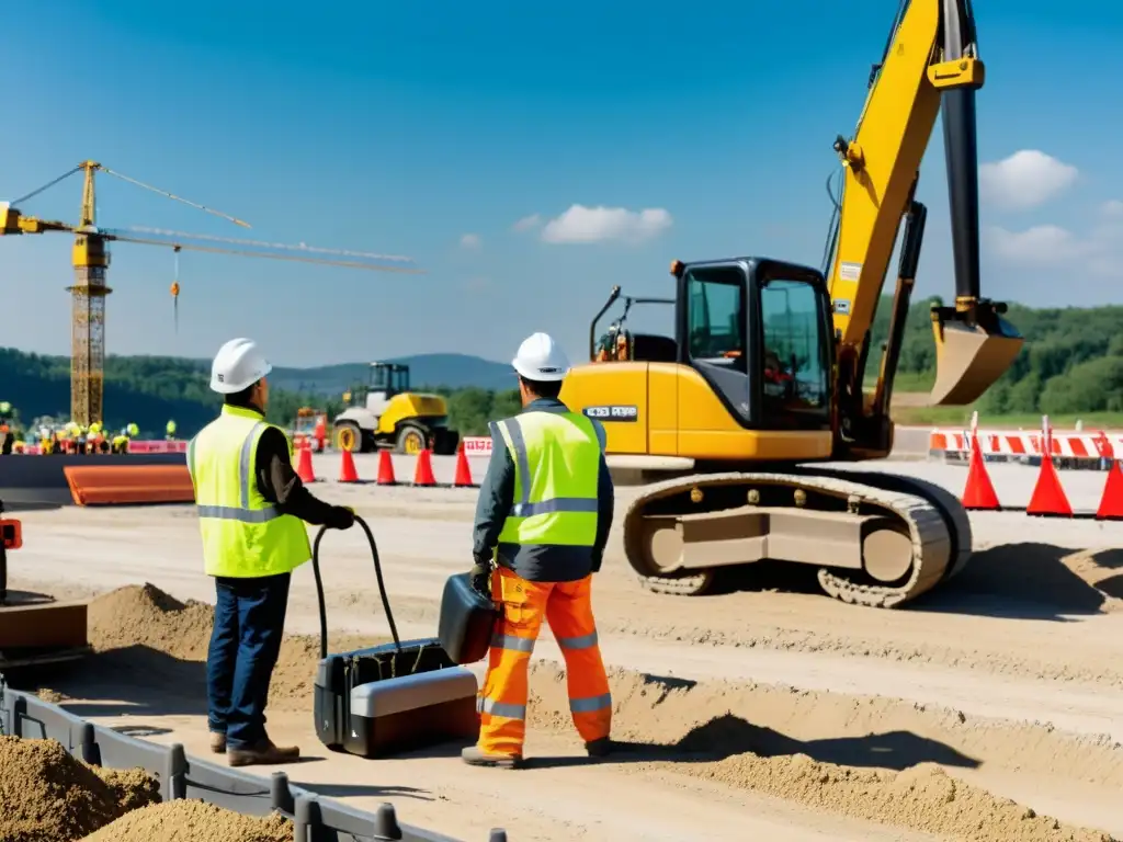 Empresas liderando la expansión de infraestructura de carga para vehículos eléctricos en un bullicioso sitio de construcción