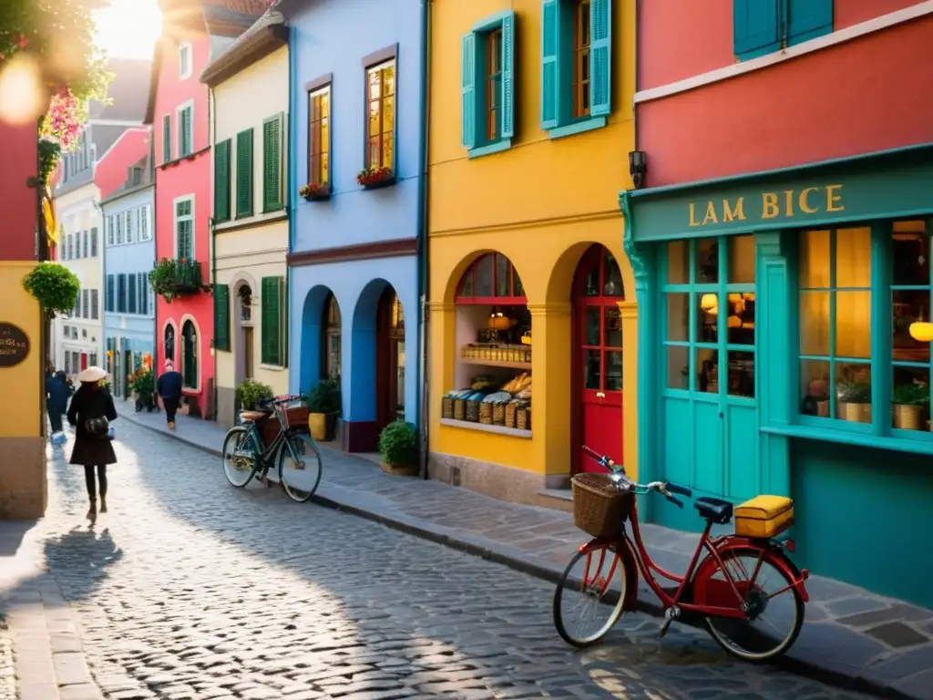 Un encantador paseo por calles empedradas, edificios coloridos y tiendas de artesanías en una ciudad para recorrer a pie