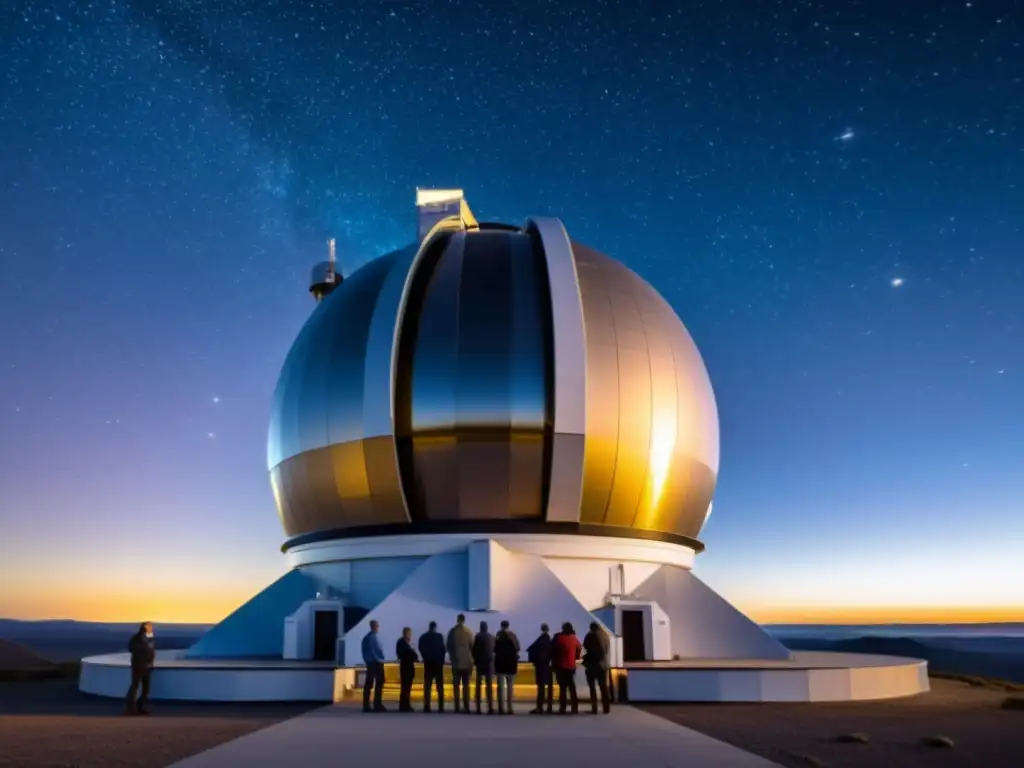 Equipo de científicos y ingenieros estudian el cielo nocturno con tecnologías para explorar asteroides en observatorio de vanguardia