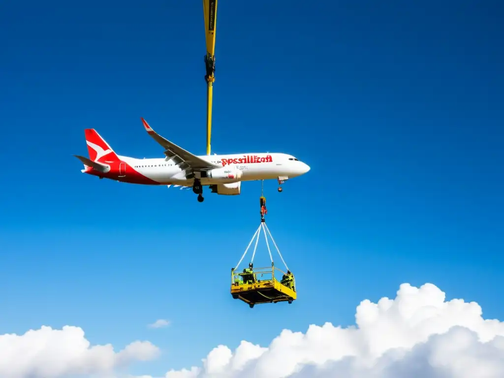 Equipo de mantenimiento realizando higiene en aeronaves a gran altitud