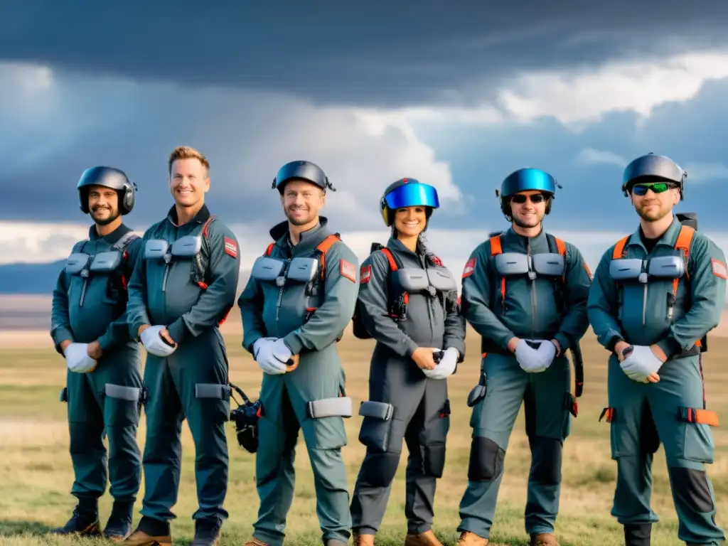 Un equipo de pilotos profesionales de drones, listos para despegar en una misión