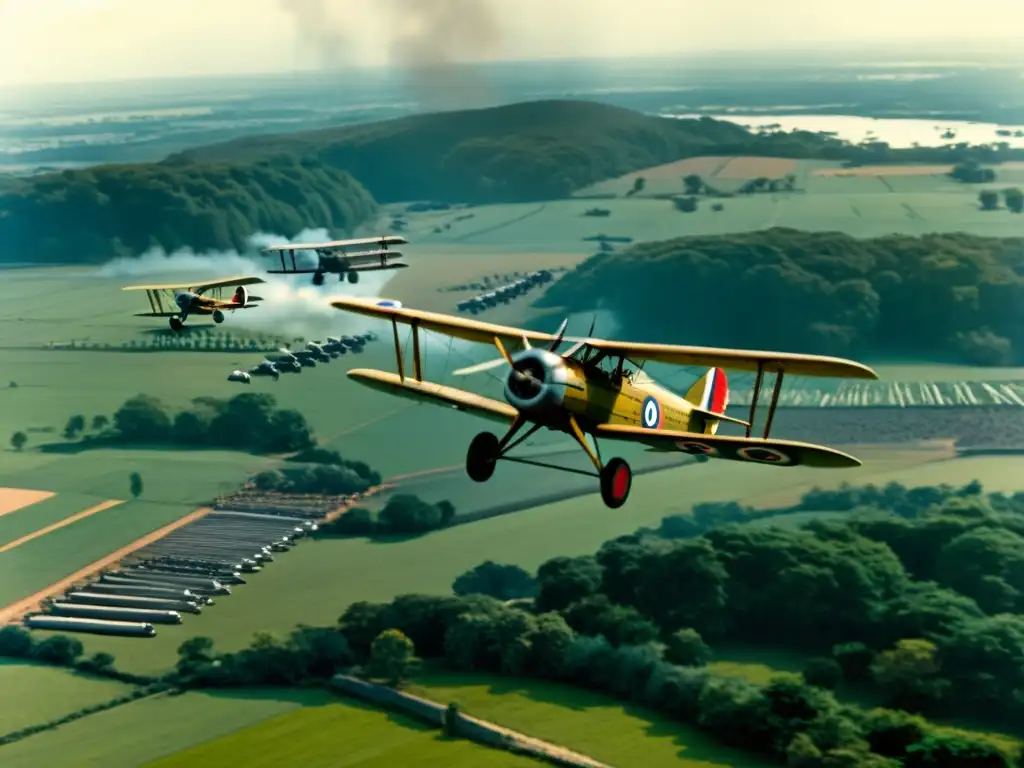 Escena de combate aéreo de la película 'Alas' (1927), destacando la evolución de la aviación en el cine y la intensidad del combate aéreo pionero