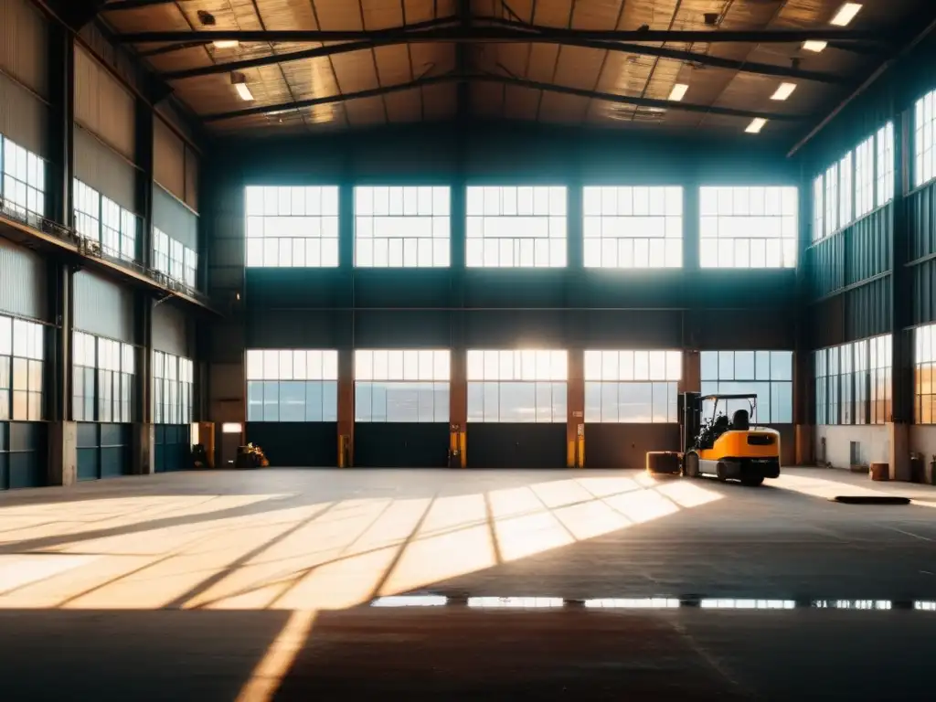 Transformación de un espacio postindustrial a centro de transporte, con maquinaria antigua y moderna infraestructura, trabajadores y luz solar