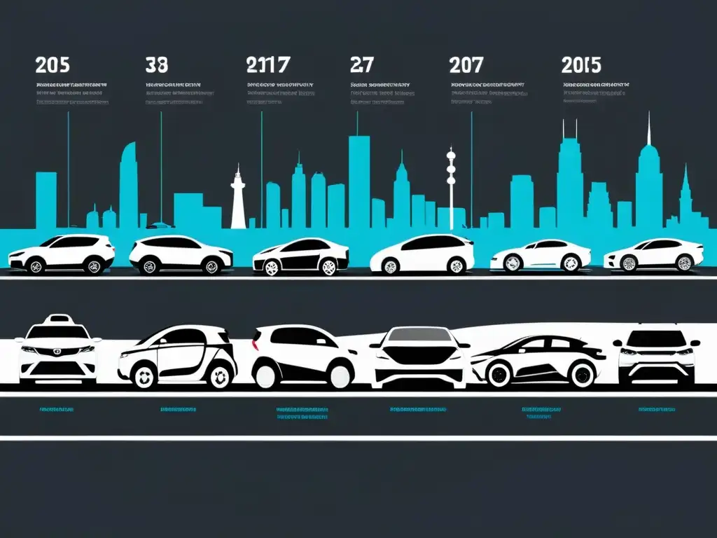 Una evolución impactante de la tecnología de vehículos autónomos, desde prototipos hasta modelos de vanguardia, mostrando avances en ciberseguridad