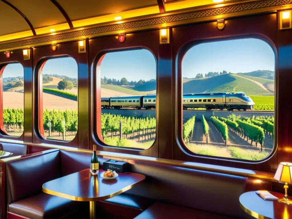 Experiencias gastronómicas en trenes: Lujo vintage del Napa Valley Wine Train entre viñedos dorados