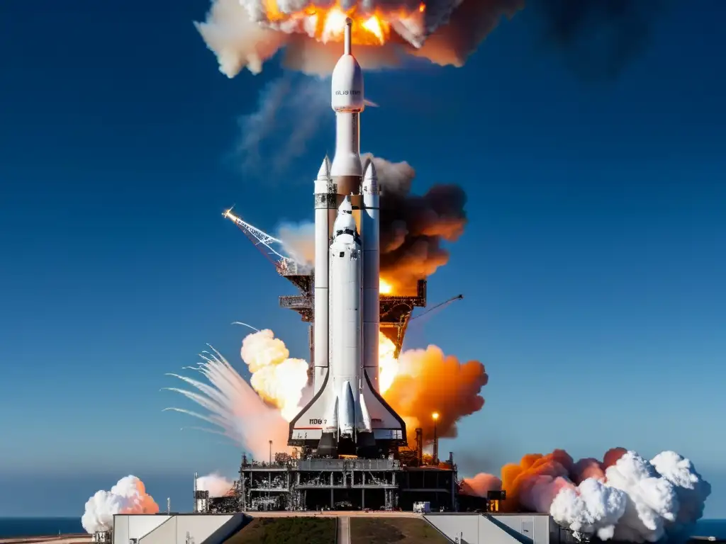 El Falcon Heavy despega, mostrando avances en evolución de medios transporte innovaciones tecnológicas