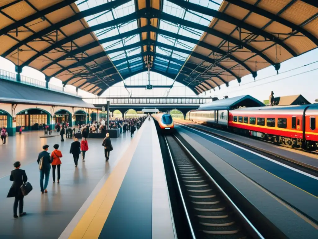 Estación ferroviaria histórica donde convergen culturas y rutas ferroviarias, reflejando la historia del transporte