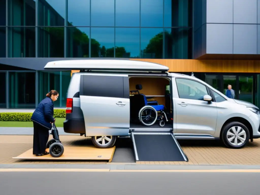 Una furgoneta con acceso para silla de ruedas y plataforma elevadora