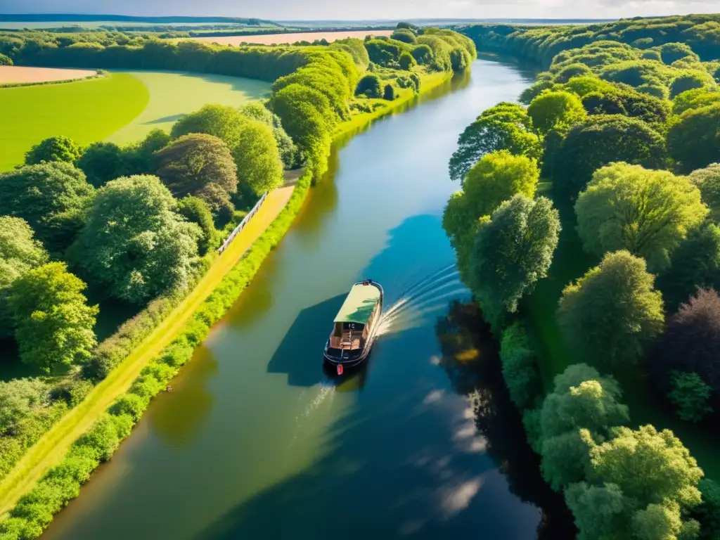 Un hermoso paseo en bote por un río sereno entre exuberante naturaleza