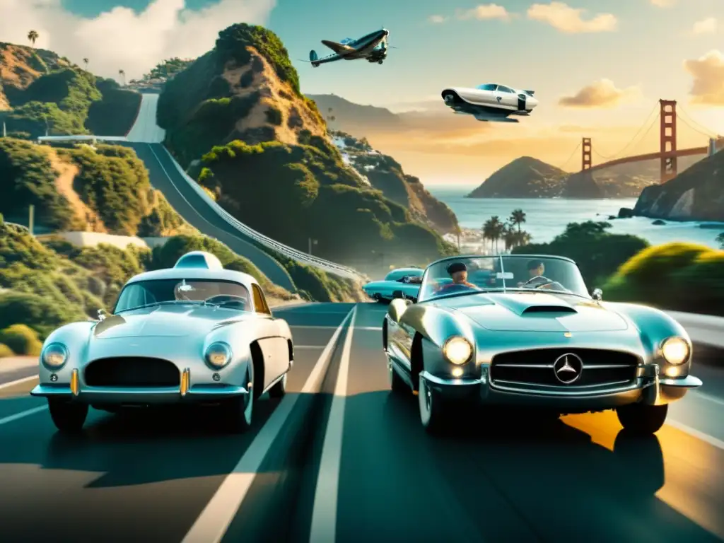 Íconos de Transporte en Cine: Clásico vs Comparación de iconos de transporte en cine clásico y moderno: evolución cinematográfica de automóviles aéreos futuristas y coches vintage