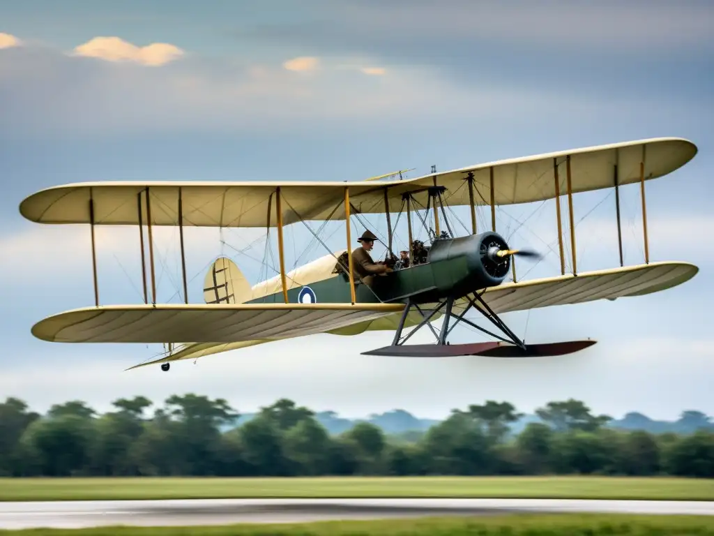 Imagen de alta resolución del Wright Flyer en Kitty Hawk, NC, evocando avances tecnológicos en la historia de la aviación