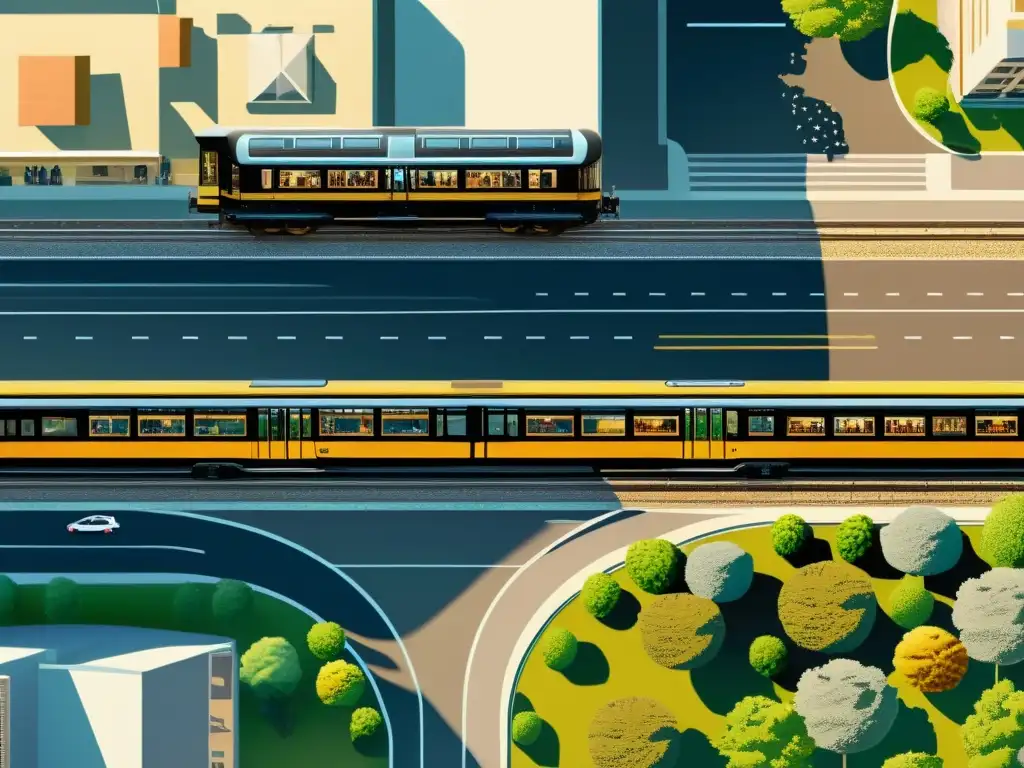 Imagen documental de alta resolución mostrando la evolución del transporte y su impacto en el diseño urbano a lo largo de la historia