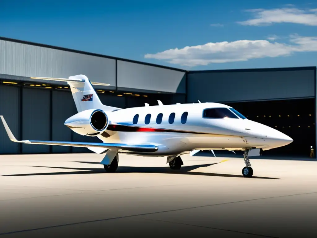 Primer jet privado: diseño innovador y pionero Imagen histórica que muestra la fabricación del primer jet privado, destacando su diseño futurista y el avance de los fabricantes de jets privados