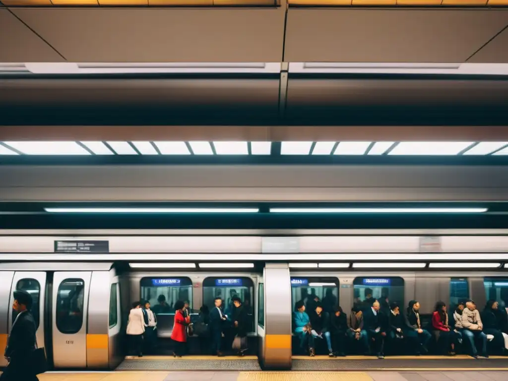 La imagen muestra la estación de metro y el bullicio de la ciudad sobre ella