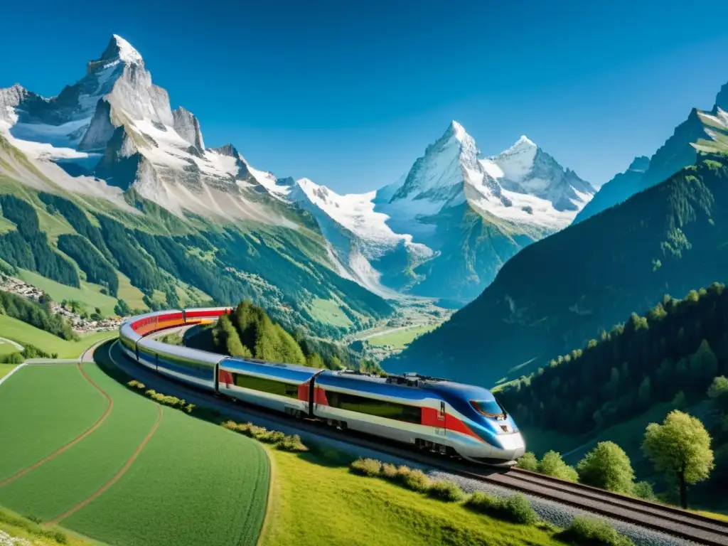 Una impresionante ruta en tren por los Alpes suizos, entre picos nevados y paisajes majestuosos