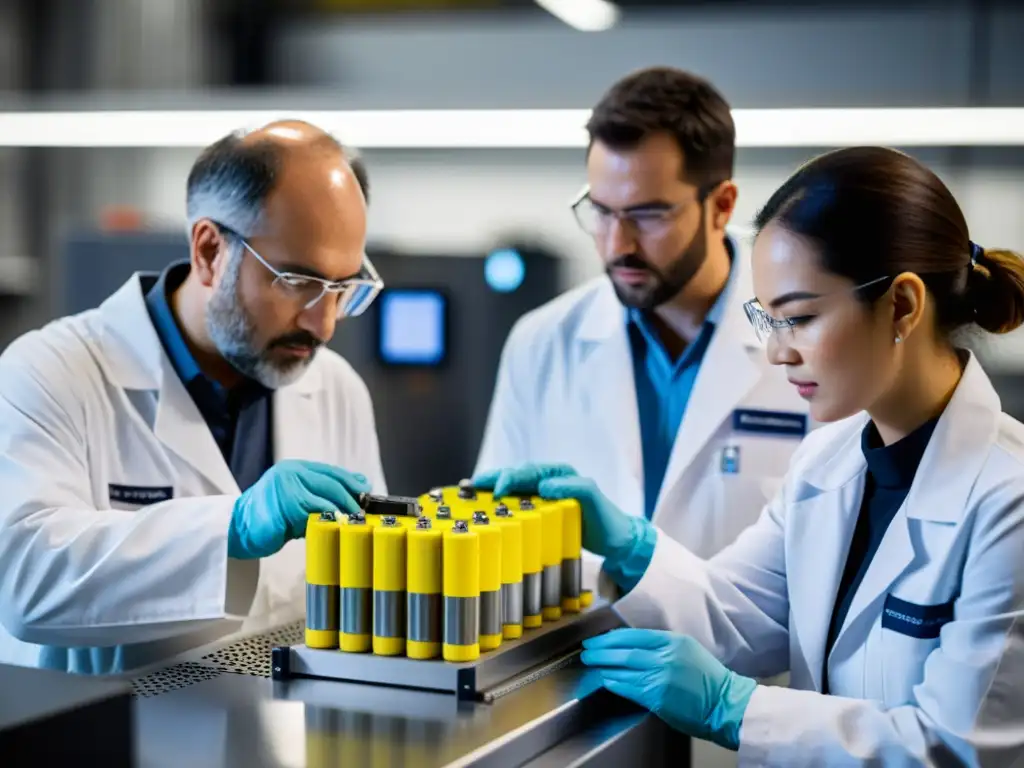 Innovaciones en eficiencia energética aeronaves: Ingenieros testean batería de litio-azufre en laboratorio aeroespacial, con equipos avanzados