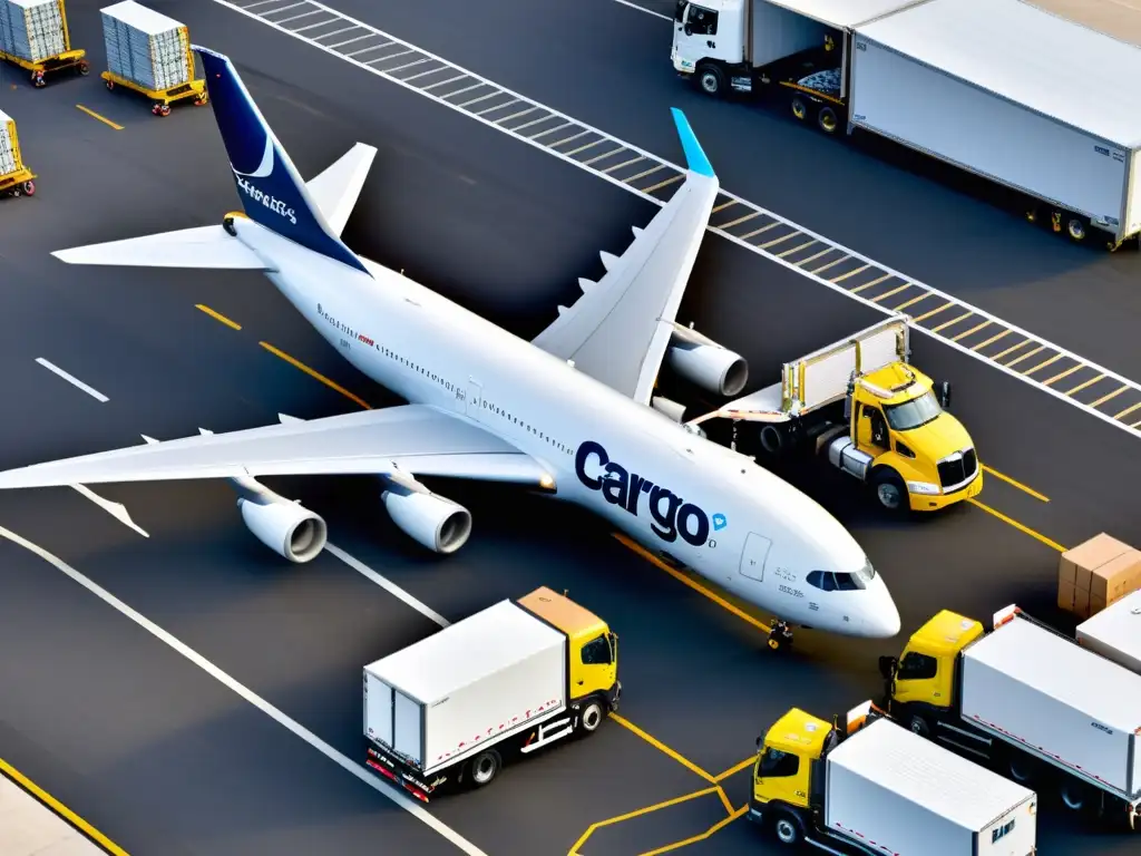 Innovaciones logística aérea frío: Avión carguero refrigerado de última generación en operación logística aérea eficiente y moderna