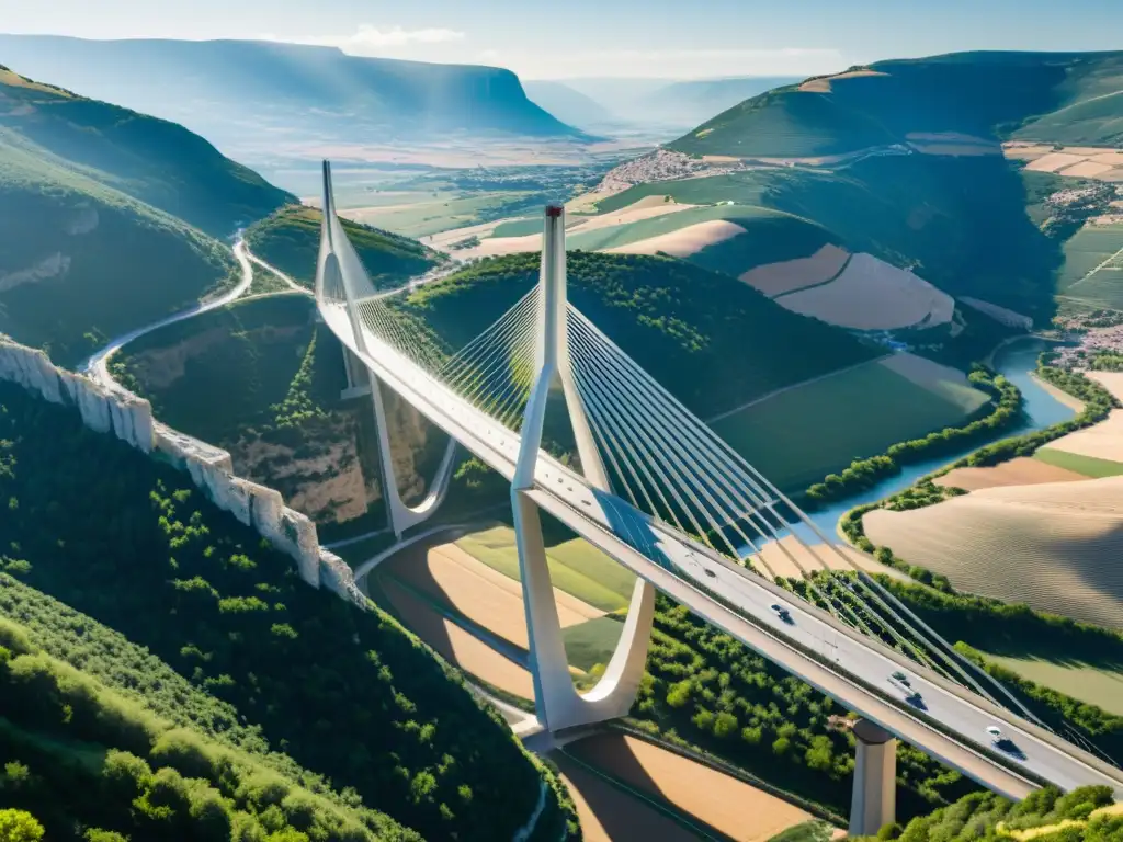 Innovaciones en puentes desafían gravedad: el imponente y elegante Viaducto de Millau en Francia, se alza sobre el valle