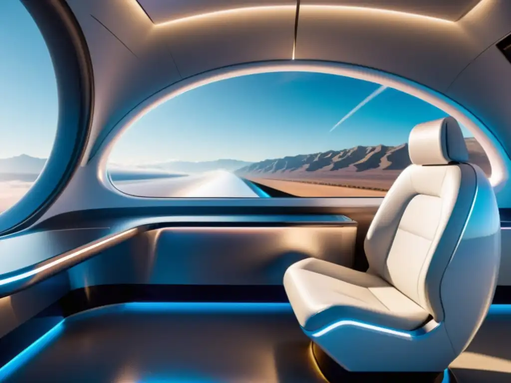 Interior de cápsula Hyperloop: diseño innovador y confort en el transporte del futuro