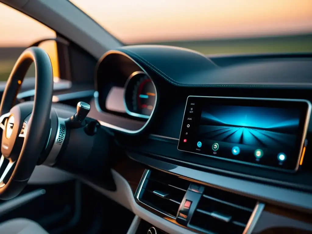 Interior de coche moderno con difusor de aroma de alta calidad creando una atmósfera tranquila