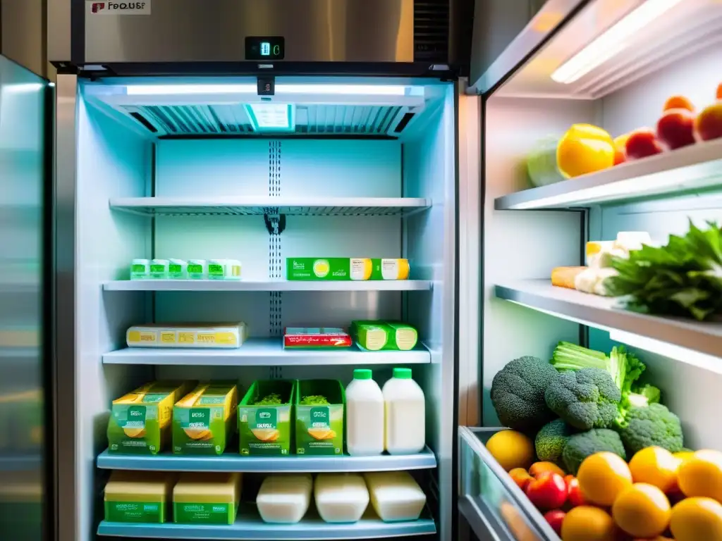 Transporte profesional de productos sensibles Interior impecable de camión refrigerado con productos sensibles a la temperatura, reflejando la importancia de la logística de productos sensibles a la temperatura