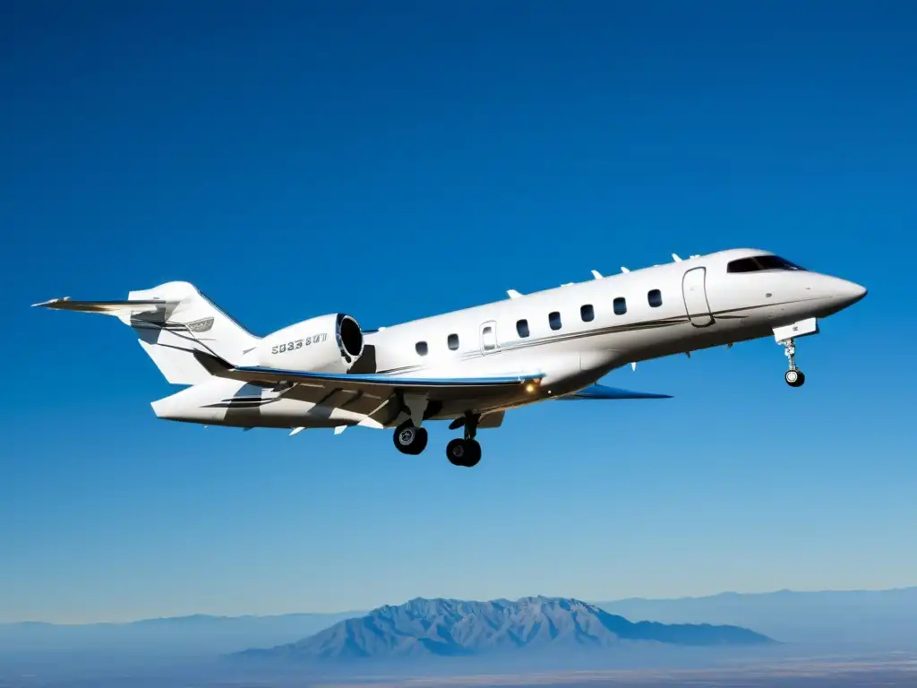 Jet privado Gulfstream G650 plateado surcando el cielo azul, reflejando lujo y velocidad