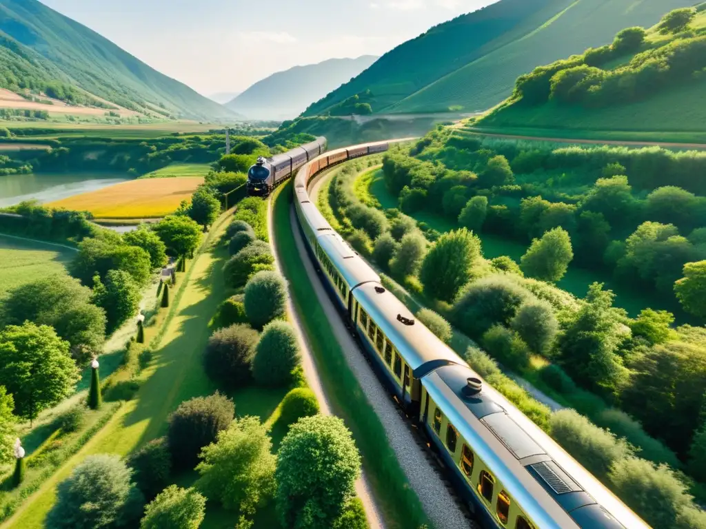 El legendario tren Orient Express viaja entre paisajes europeos, evocando la mítica literatura de rutas en tren