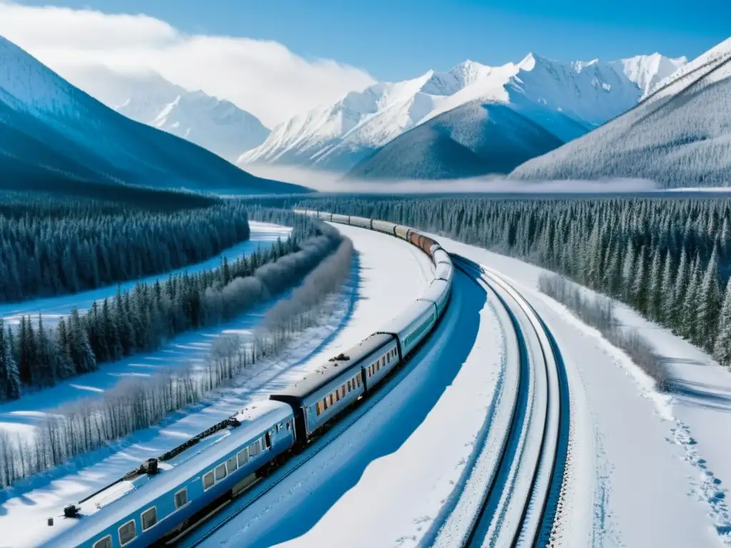 El majestuoso paisaje del tren Transiberiano atravesando la inmensidad nevada de Siberia, evoca la historia y evolución de los medios de transporte