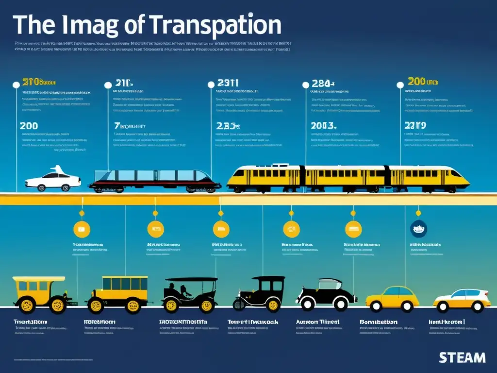 Evolución de medios transporte a lo largo de la historia, desde antiguos carros de caballos hasta innovaciones modernas