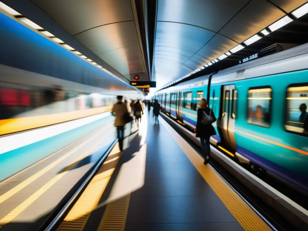 Estación de metro con arquitectura moderna y murales urbanos, redes de metro en ciudades