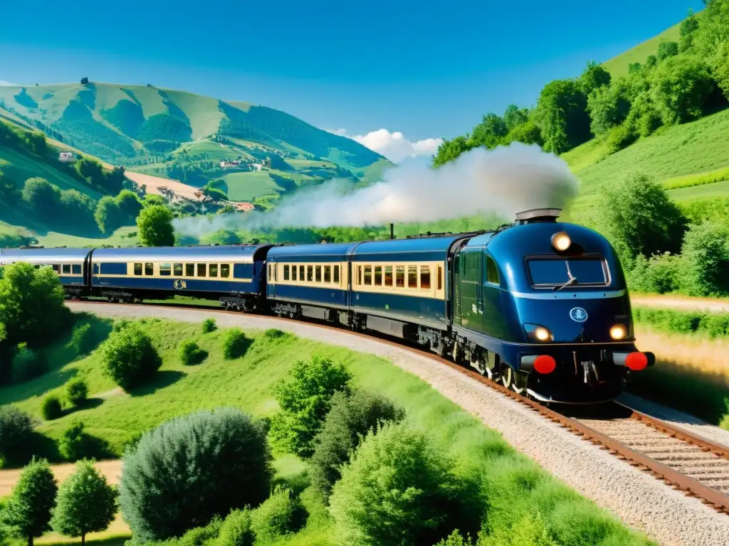 El mítico tren Orient Express atraviesa el pintoresco paisaje europeo, evocando romance y nostalgia
