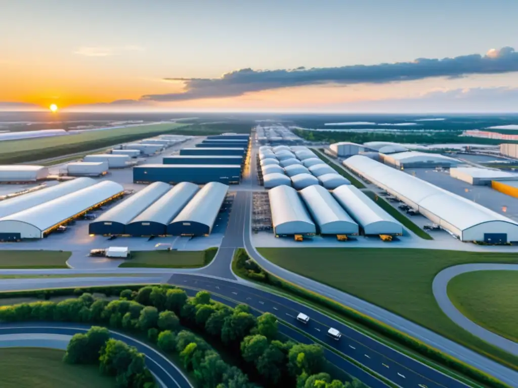 Un moderno parque industrial con amplias y bien mantenidas carreteras