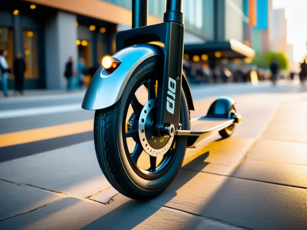 Un monociclo eléctrico futurista brillante en la ciudad, reflejando nuevas innovaciones en transporte personal